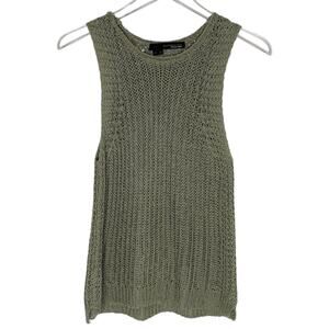 360Sweater S Womens Sleeveless Knitted Sweater Vest Olive Green